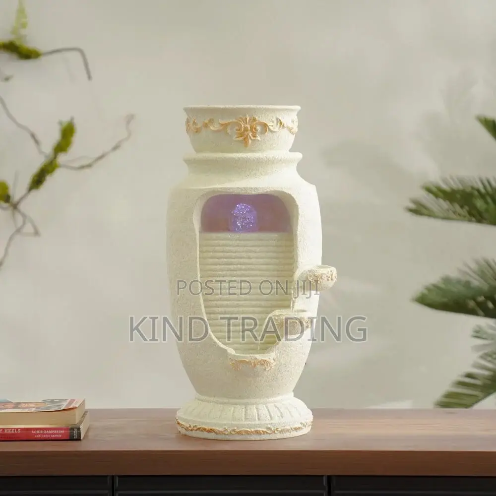 Classic Fountain With Rolling Ball Colored Light and Pump