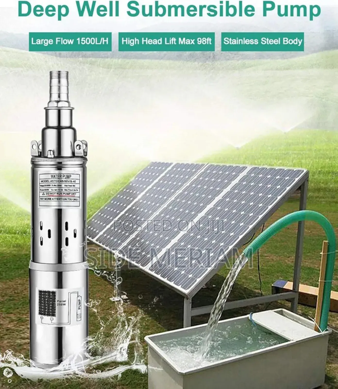 50 M Solar Submersible Water Pump
