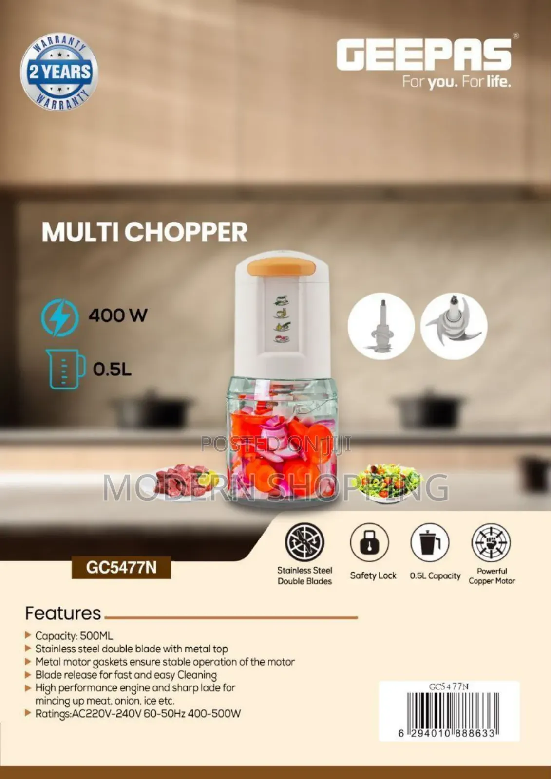 Geepas Multi Chopper: Powerful and Safe for Daily Use