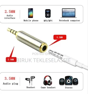 3.5 Mm Male to 2.5mm Female Audio Adapter Converter