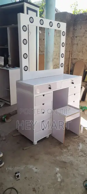 Photo - White Dressing Mirror Vanity With LED Lights