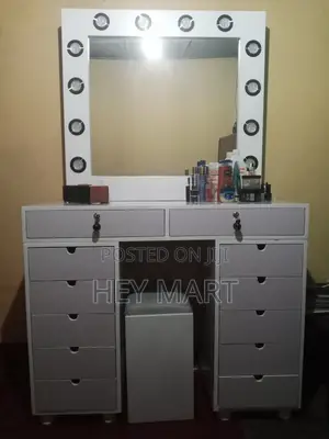 White Dressing Mirror Vanity With LED Lights
