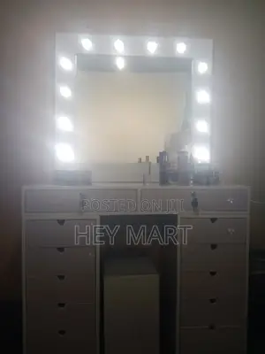 White Dressing Mirror Vanity With LED Lights