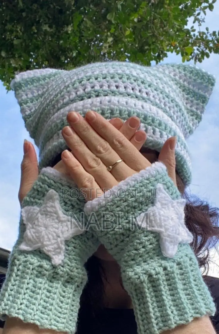 Crochet Bucket , Beain And Headband