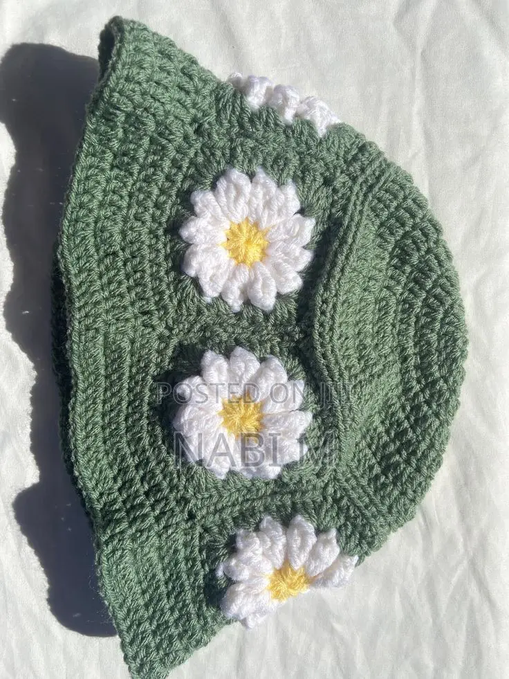 Crochet Bucket , Beain And Headband