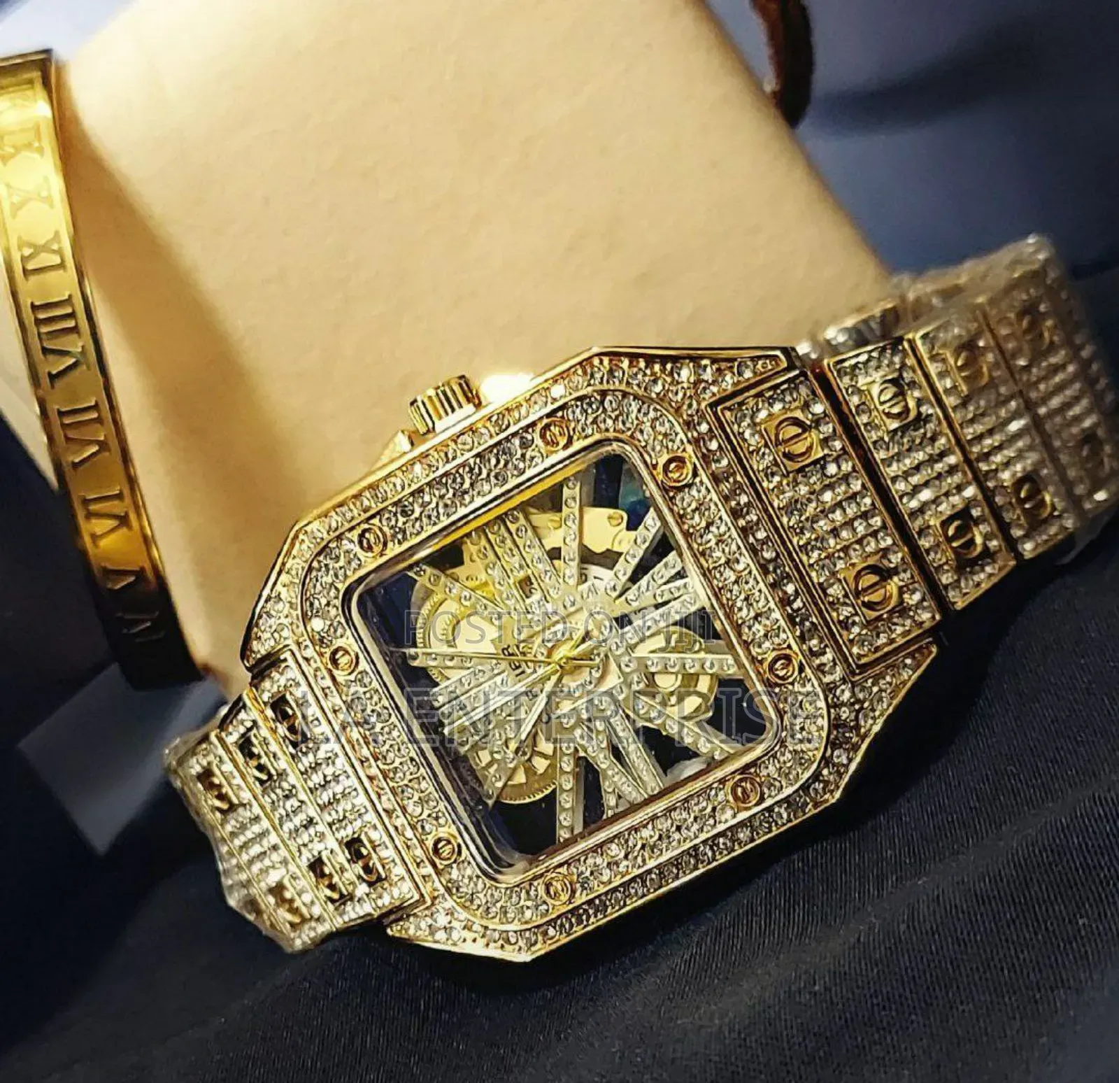 Cartier Iced Out Golden Luxury Men's Watch