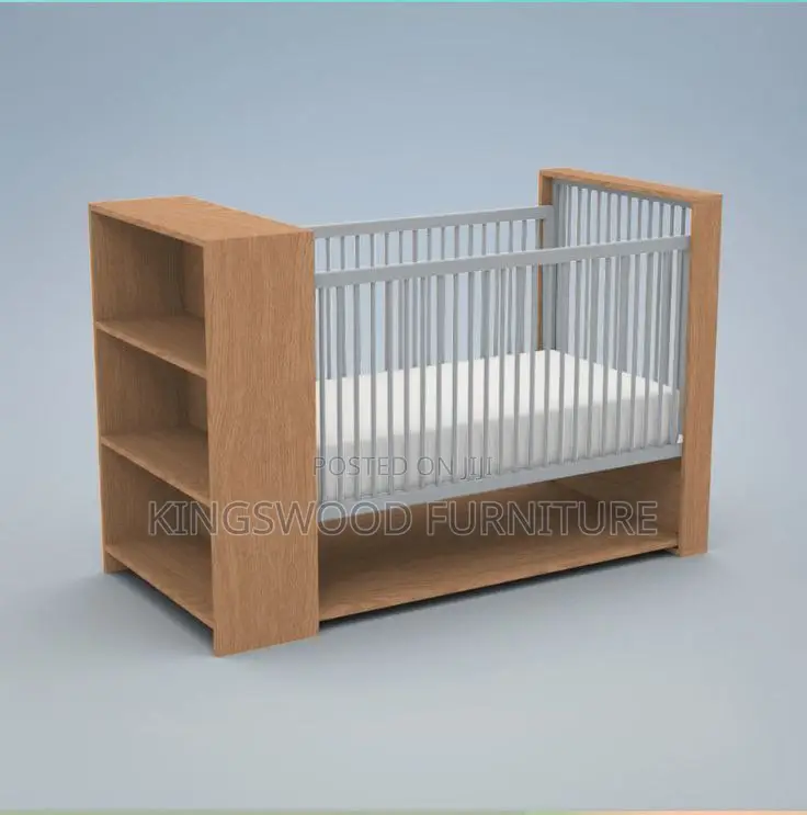 Baby Bed With Shelf 100cm X 60cm
