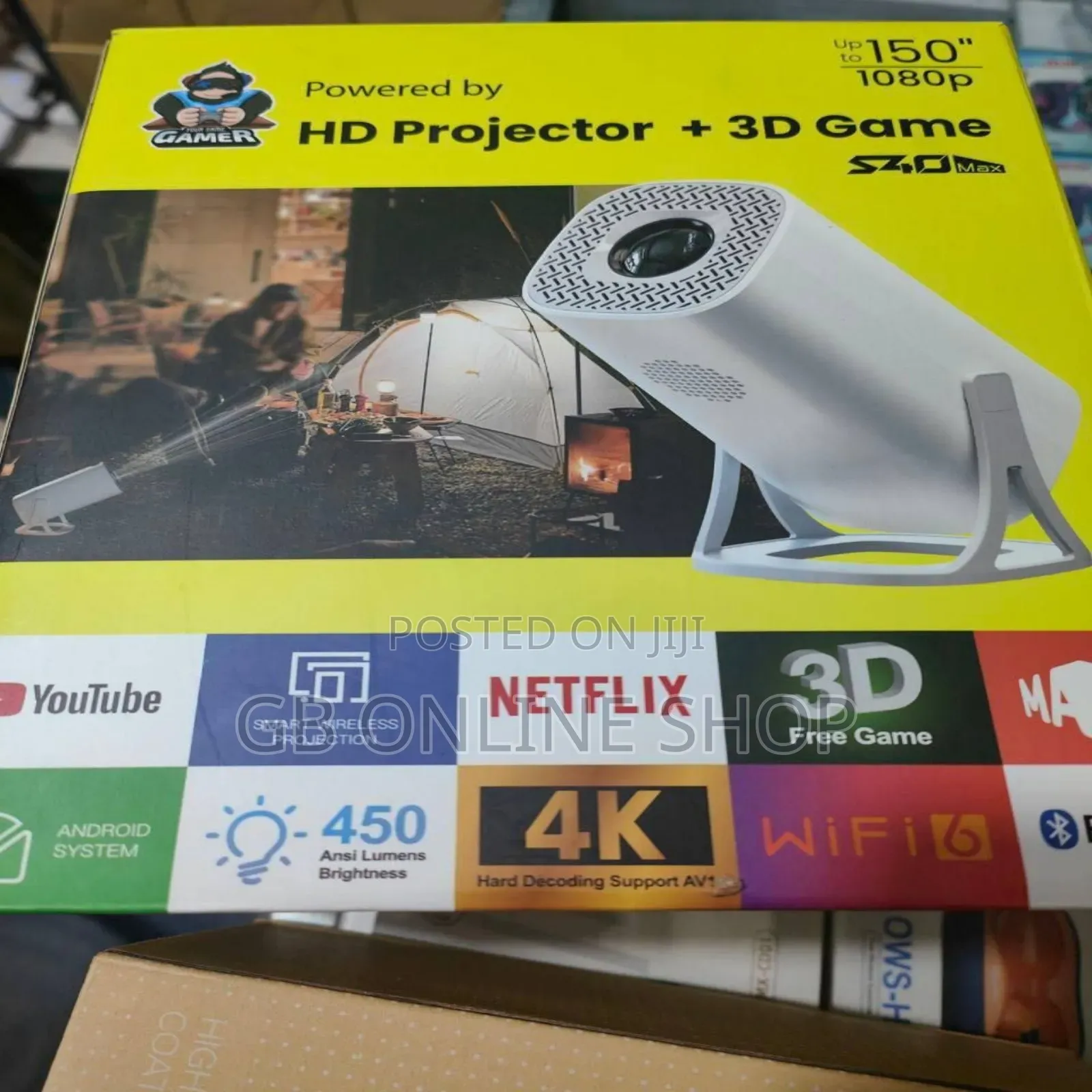 S40 Max Projector HD With 2 Wireless Game Controller