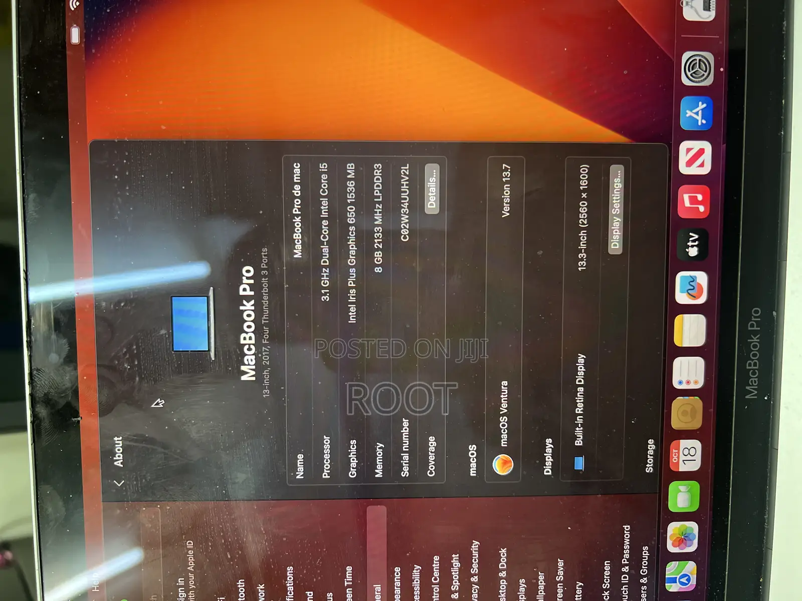 Laptop Apple MacBook Pro 2017 8GB Intel Core I5 SSD 256GB