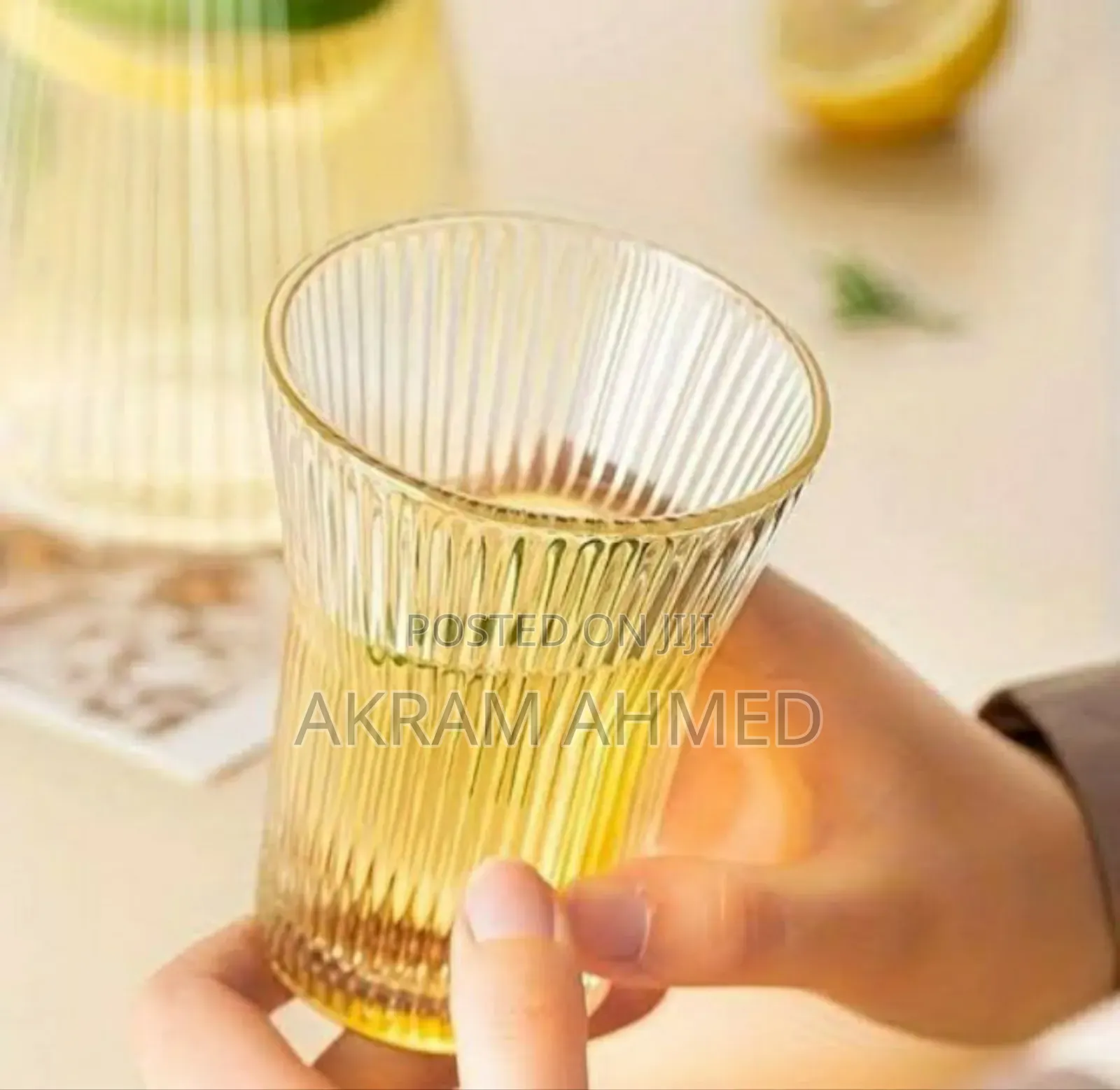 Ribbed Glass Pitcher Set