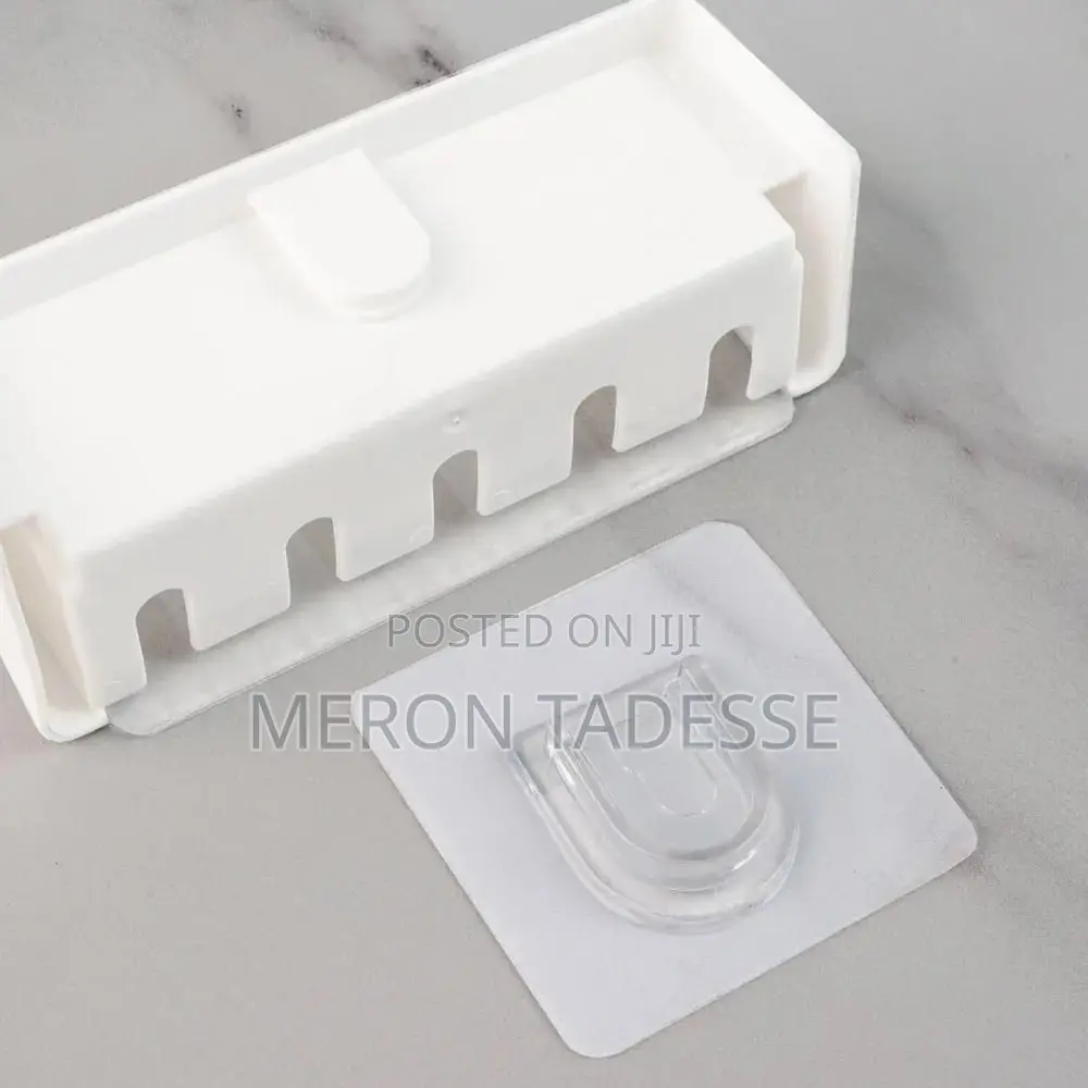 Tooth Brush Holder - Wall Mounting ተለጣፊ የጥርስ ቡርሽ ማስቀመጫ