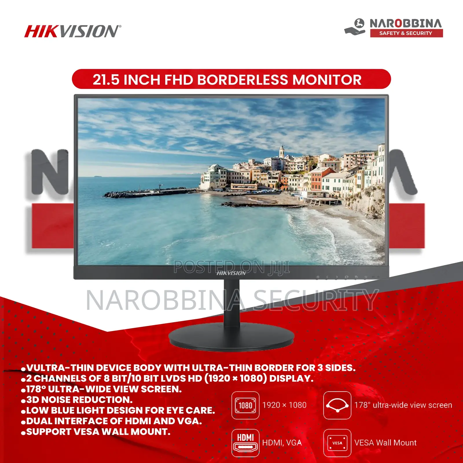 Hikvision 21.5 Inch FHD Borderless Monitor