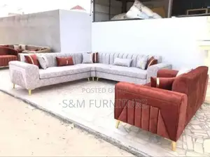 Photo - Awesome 9 Seater L Shape Sofa With Aluminium Legs.