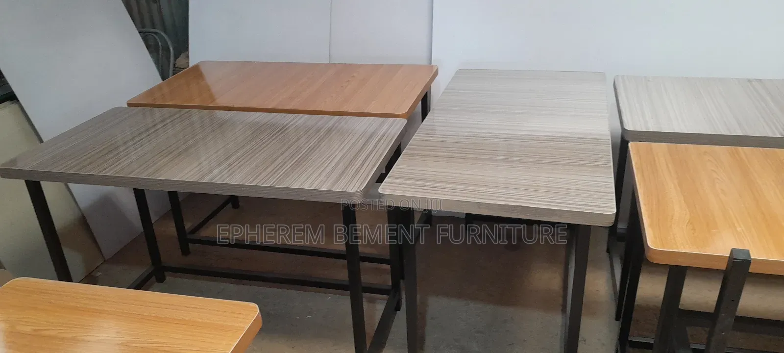 Metal Study Table With Lamented MDF Top
