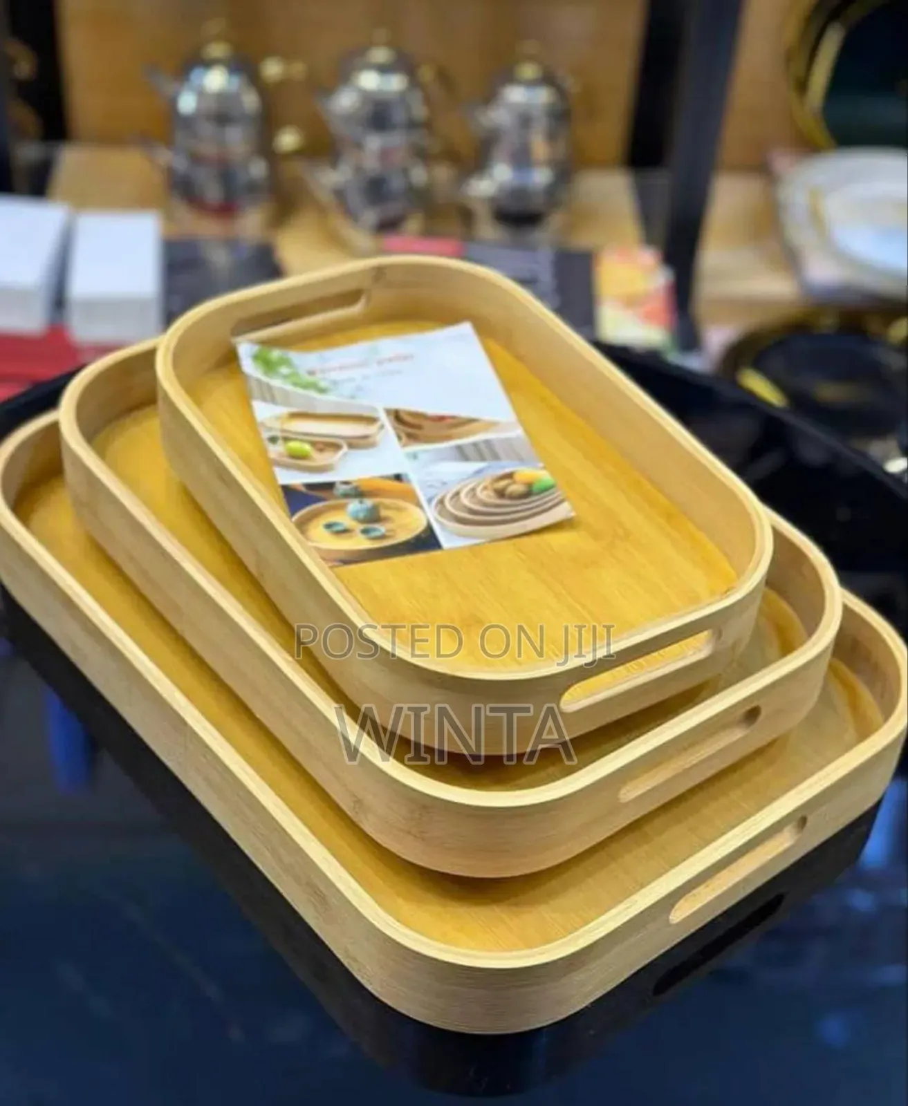 3 PCS Set Original Bamboo Tray
