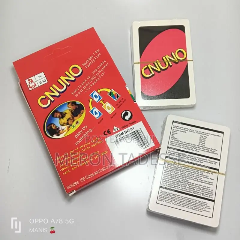 UNO ኡኖ ካርታ Card Game 2 Deck in 1 Price for the Pair 2200