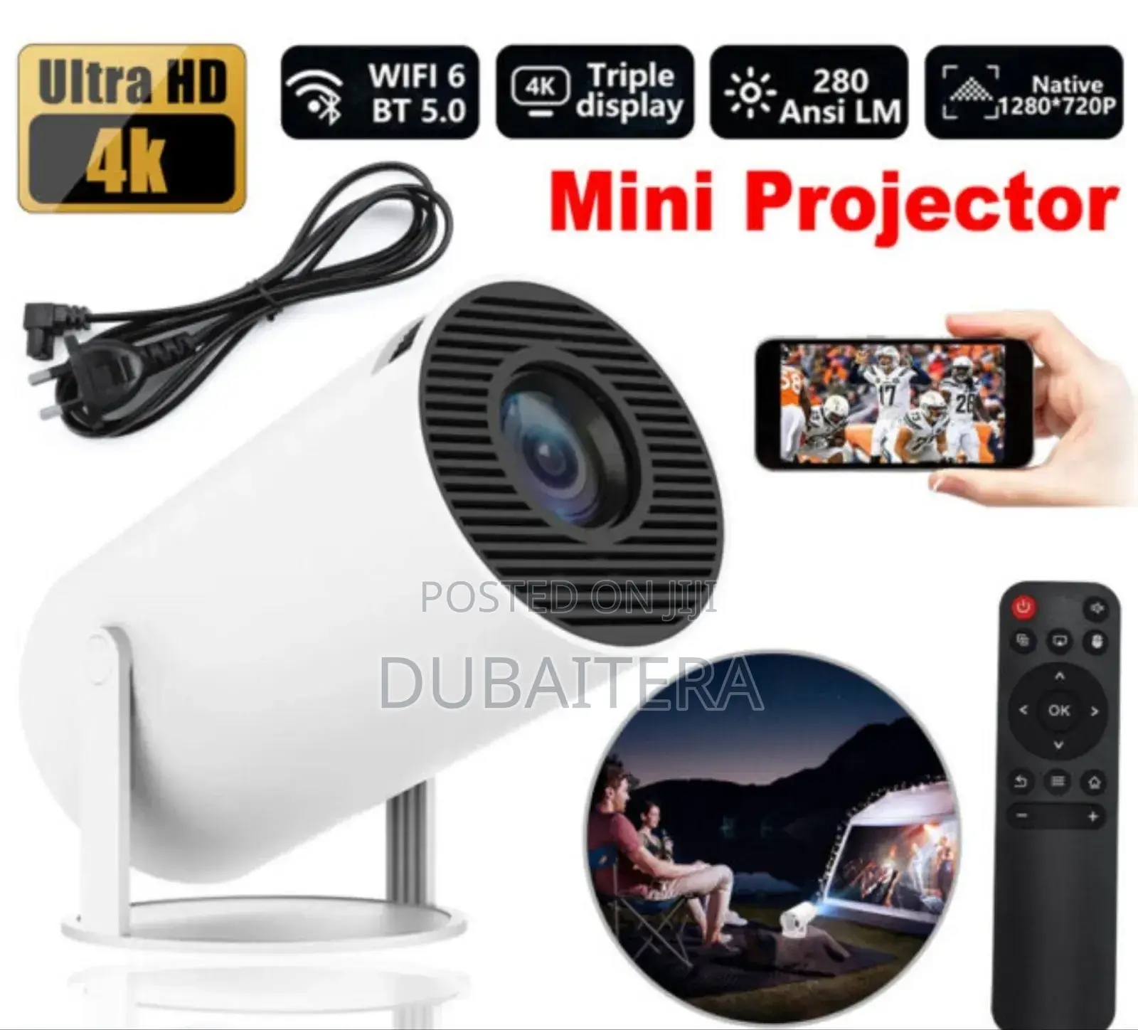 Ultra HD Smart Projecter With Remote Control