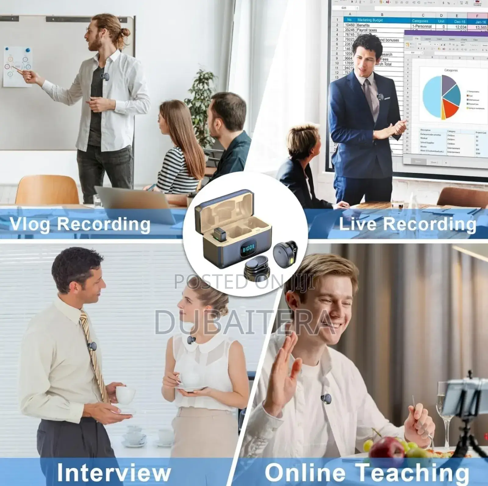 Mini Wireless Microphone Professional Dual Lavalier