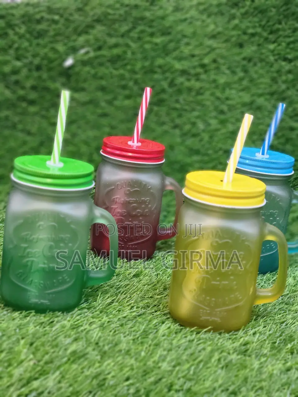 Fashionable Vintage Mason Glass Drinking Jar With Straw