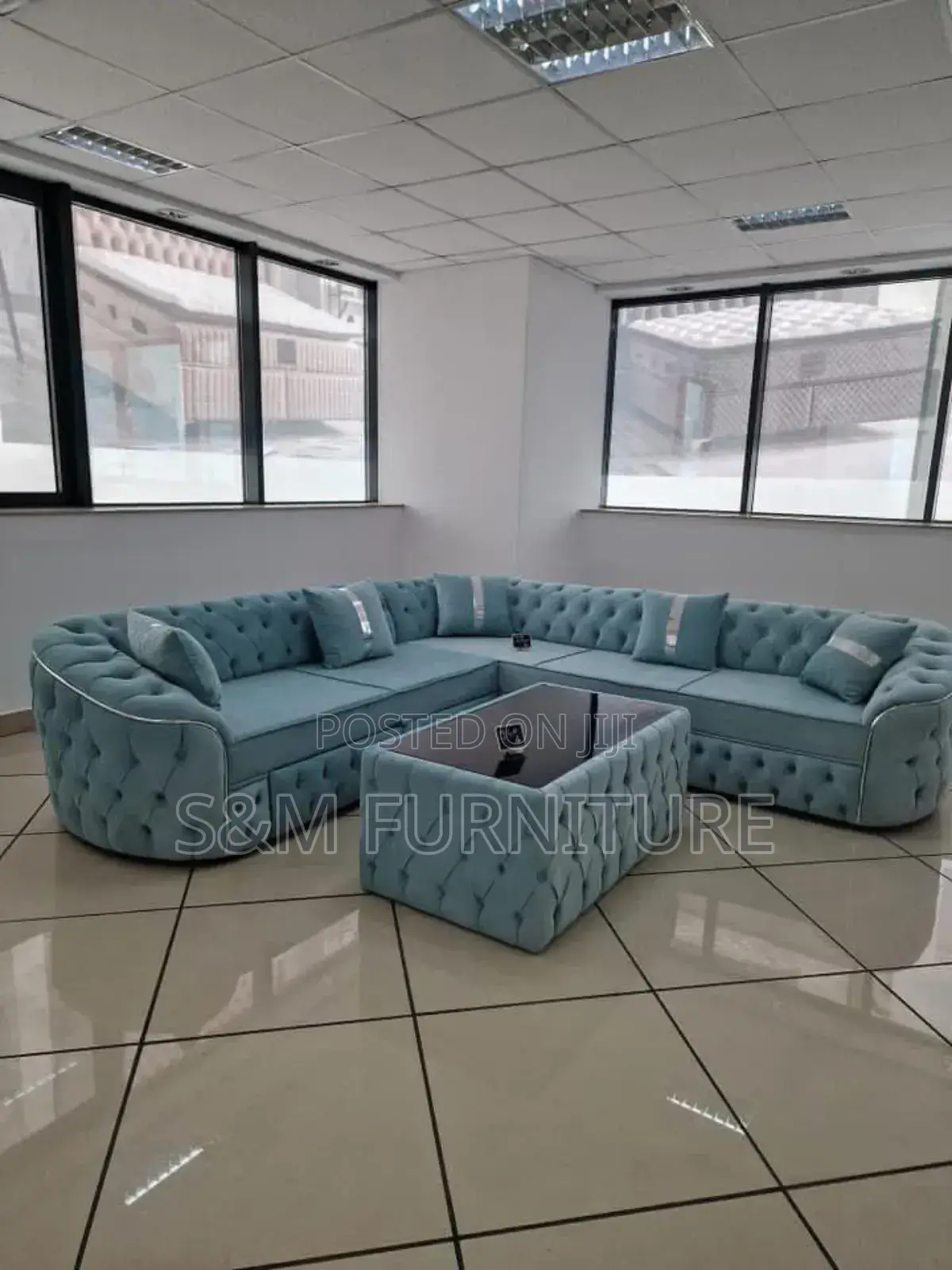Comfortable Semi Circular Sofa Sets With Tables.