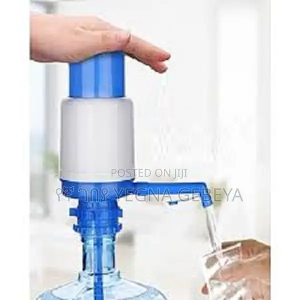 Water Bottles Pump Blue Manual Hand Pressure Press