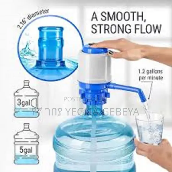 Water Bottles Pump Blue Manual Hand Pressure Press