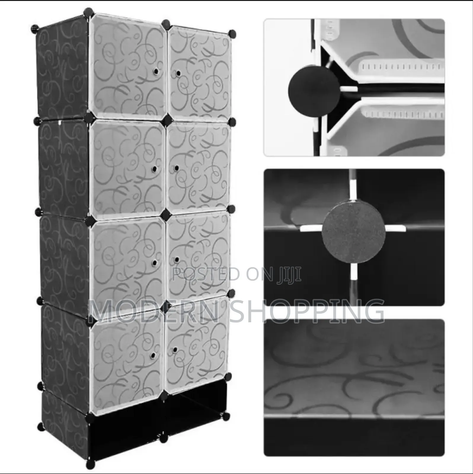 Plastic And Metal Cubic Cloth Cabinet