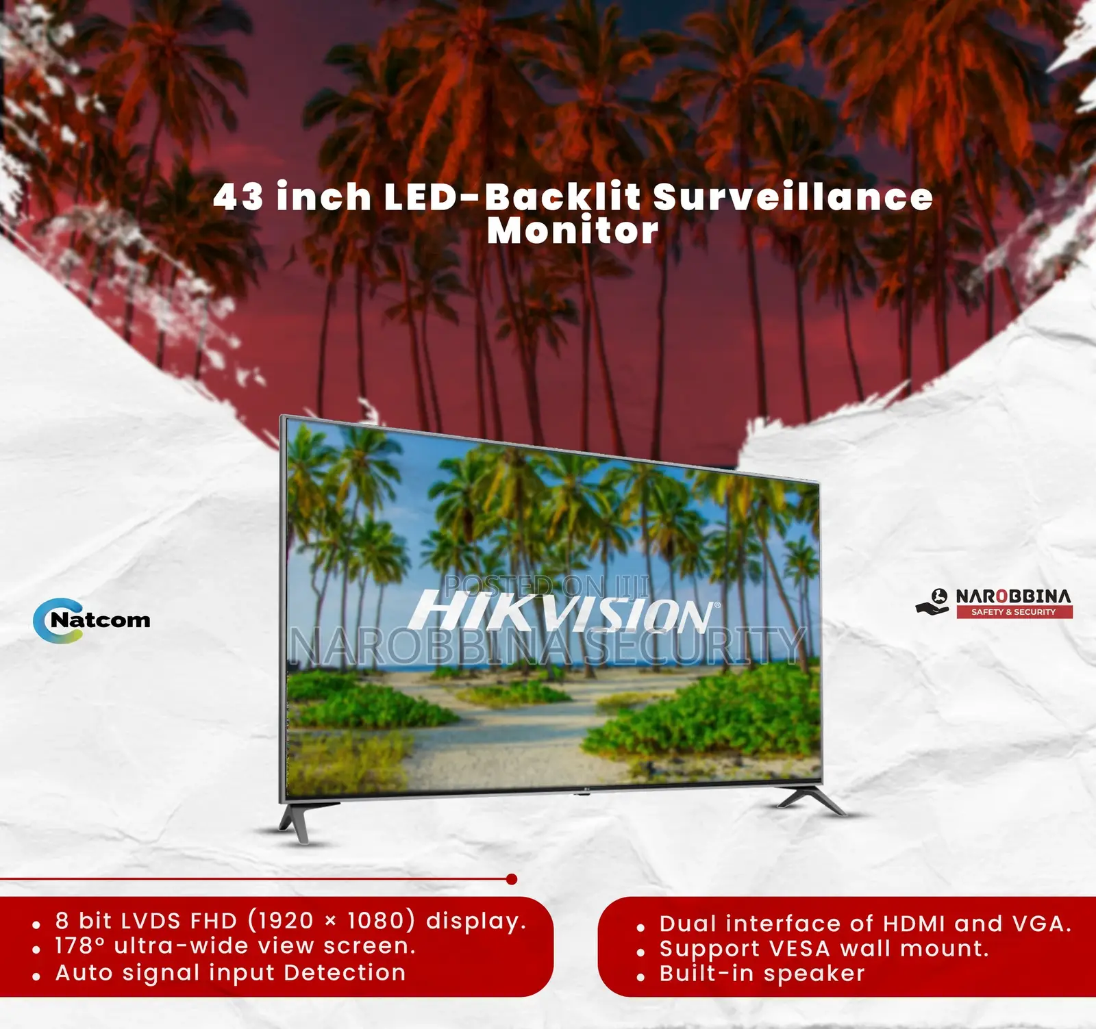 Hikvision 43inch Led-Backlit Surveillance Monitor