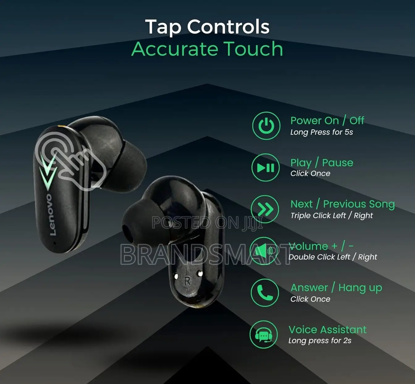 Lenovo Wireless Earbud Deep Bass Low Latency With LCD Screen