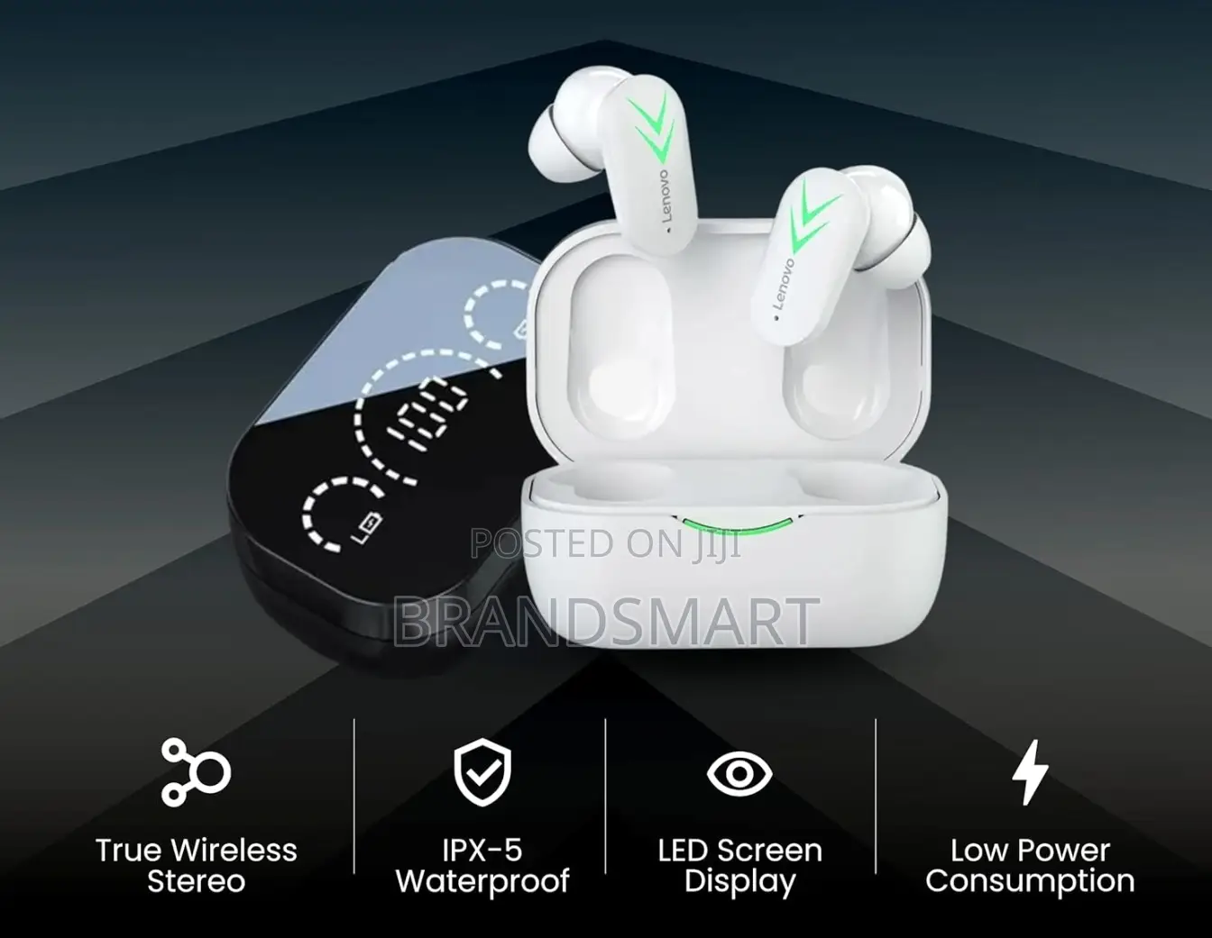 Lenovo Wireless Earbud Deep Bass Low Latency With LCD Screen