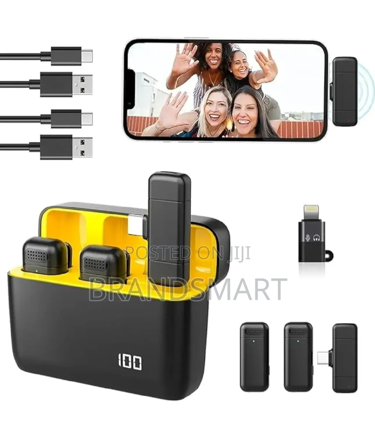 Wireless Lapel Microphone Noise Cancellation +Charging Case