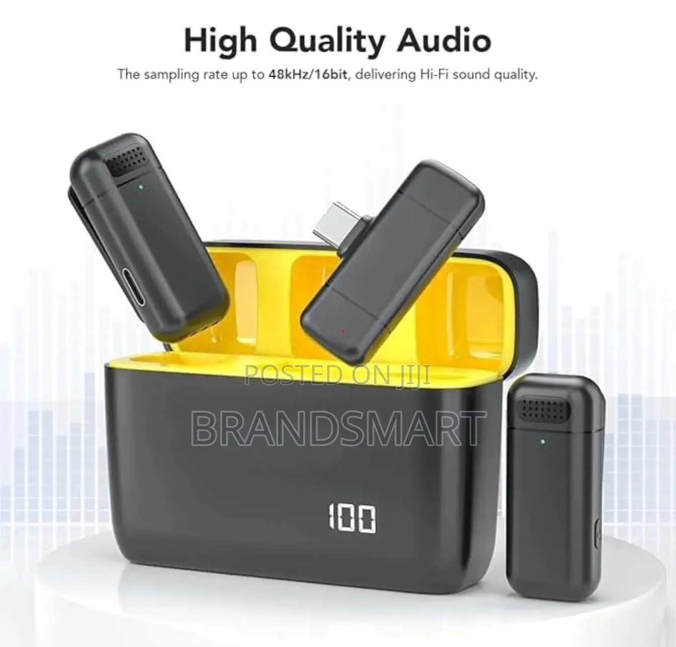 Wireless Lapel Microphone Noise Cancellation +Charging Case