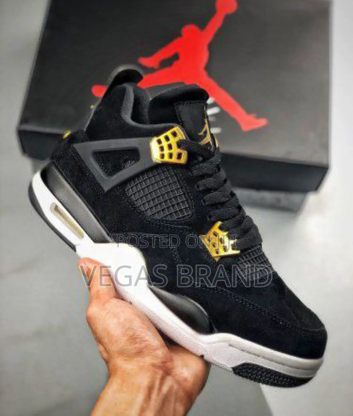 Air Jordan 4 Retro Black Metallic Gold Master Quality Shoes