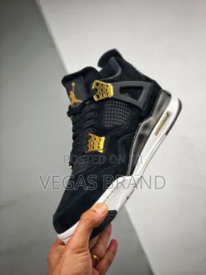 Air Jordan 4 Retro Black Metallic Gold Master Quality Shoes