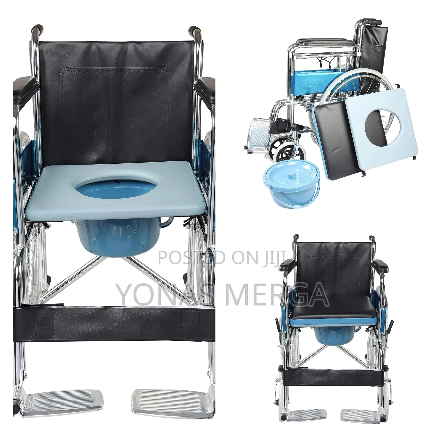 Durable Portable Wheelchair With Commode፹ (KCARE Full Seat