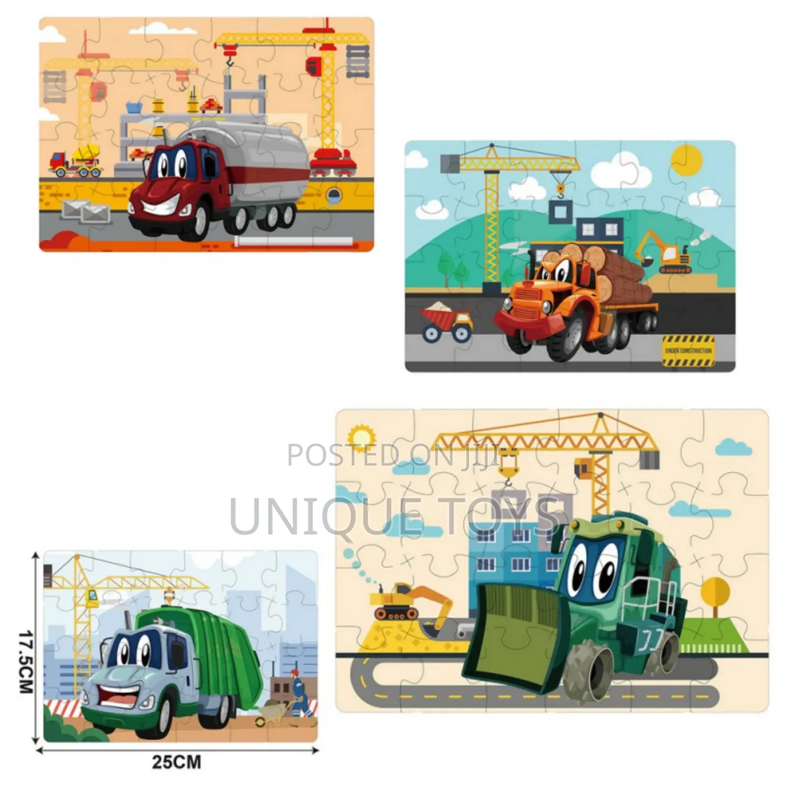 Trucks Puzzles  24 PCS  25 X 17.50 Cm
