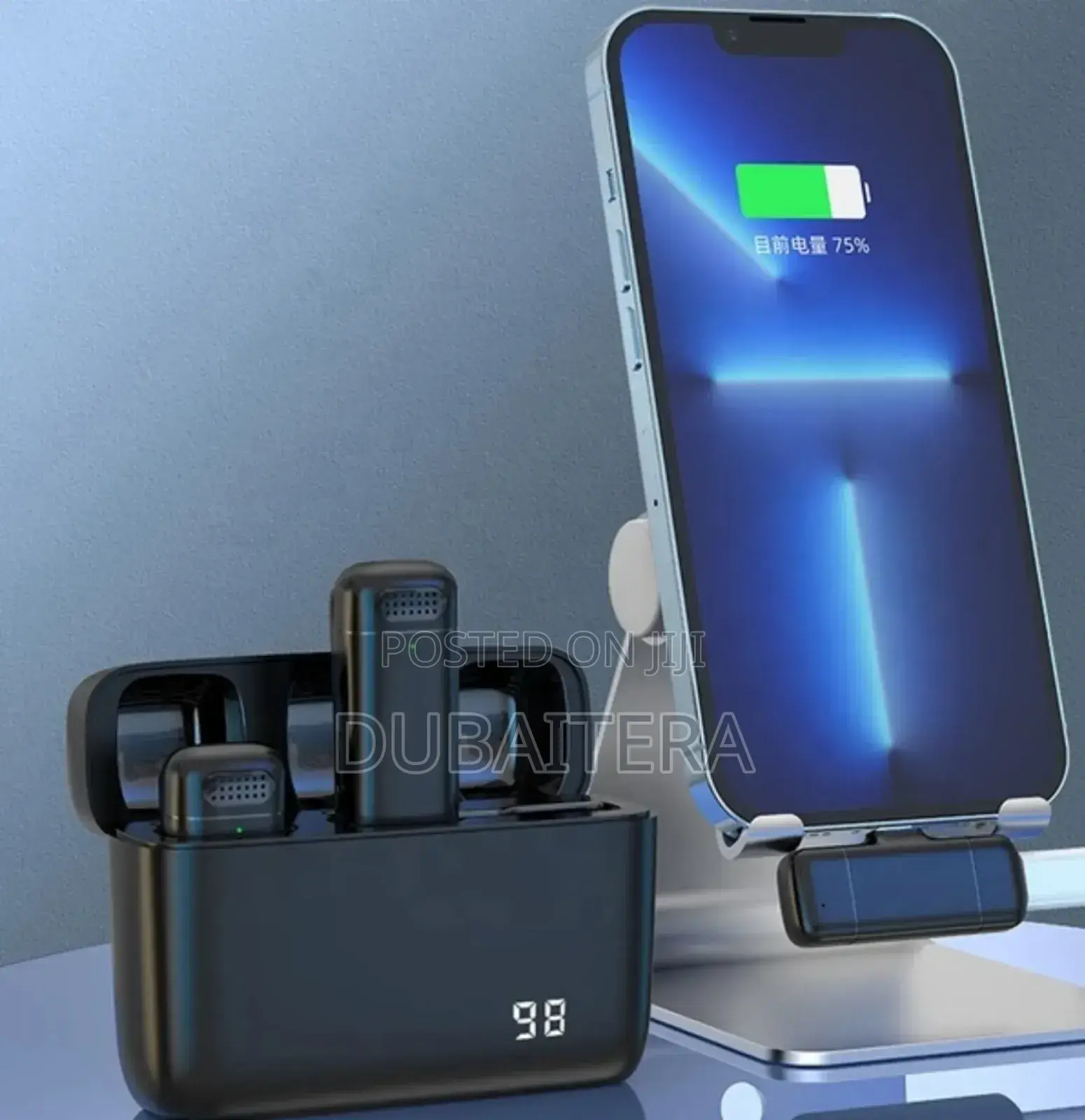 New Dual Wireless Collar Clip Microphone + Charging Case