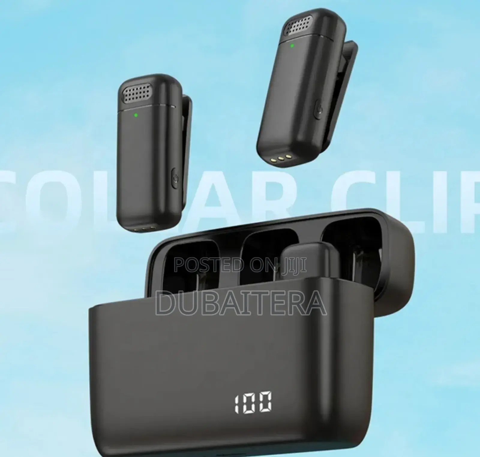 New Dual Wireless Collar Clip Microphone + Charging Case