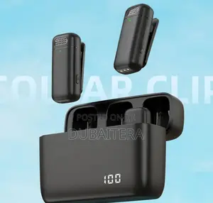 New Dual Wireless Collar Clip Microphone + Charging Case