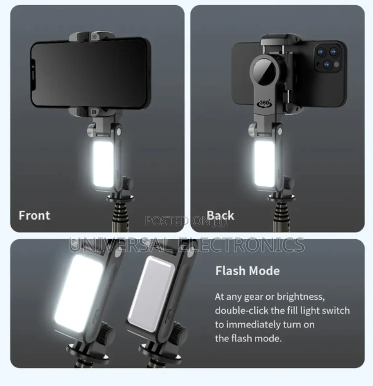 Gimbal Stabilizer + Selfie Stick + Tripod + Fill Light