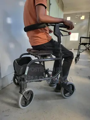 Photo - Walker/Walker for Seniors With Back Support, 6 Inch Wheels,