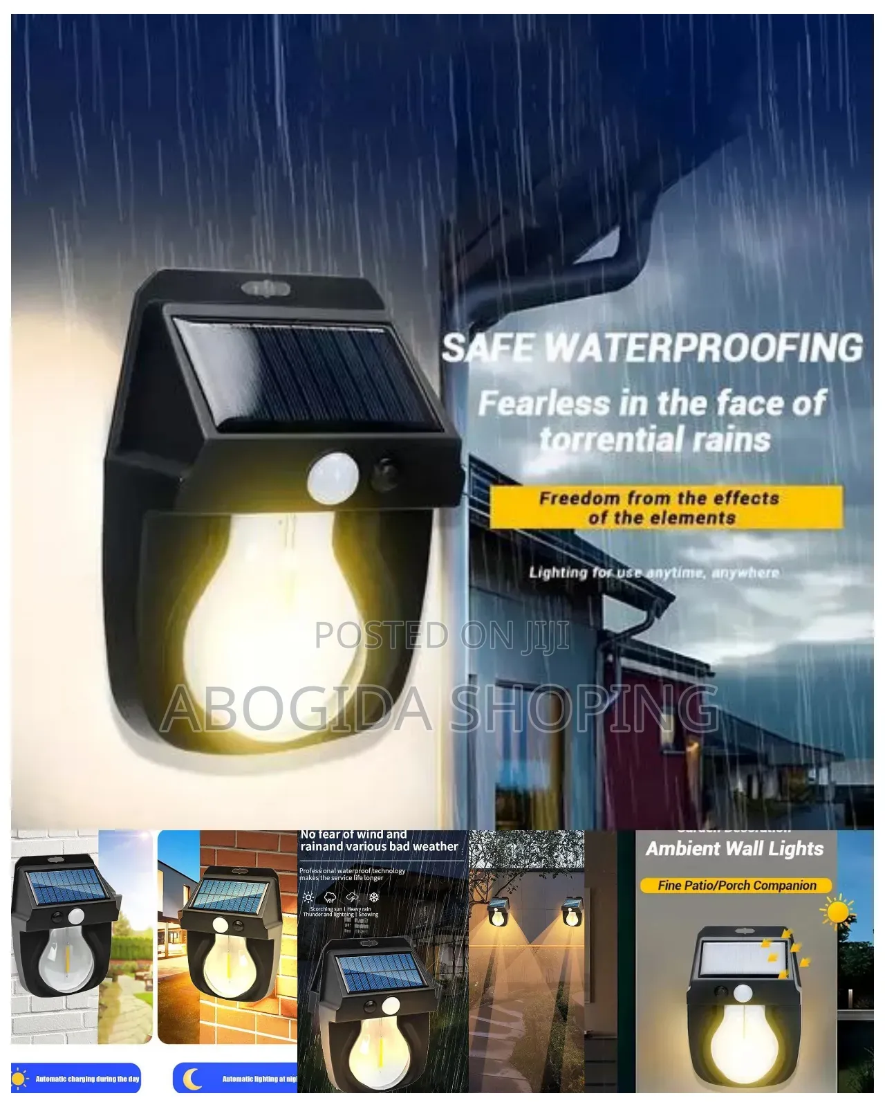 Smart Solar Induction Wall Lamp for Outdoors