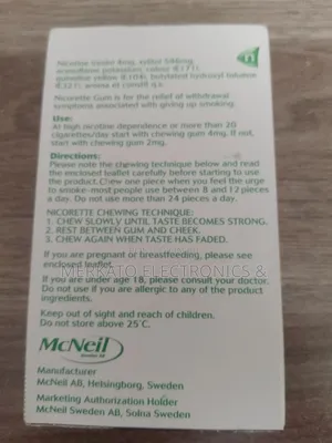 ማስቲካ ሲጋራ ለማቆም የሚረዳ | Nicotine Gum 4mg