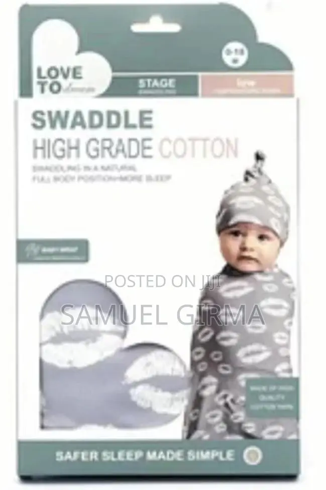 Newborn Swaddle Receiving Blanket Hat (ማች ኮፍያ ያለዉ)