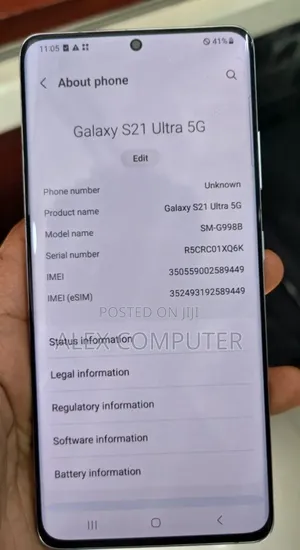 New Samsung Galaxy S21 Ultra 5G 128 GB Gold