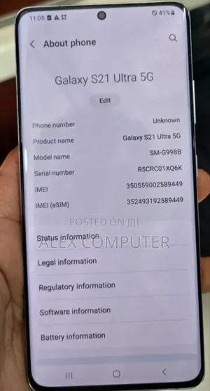 New Samsung Galaxy S21 Ultra 5G 128 GB Gold