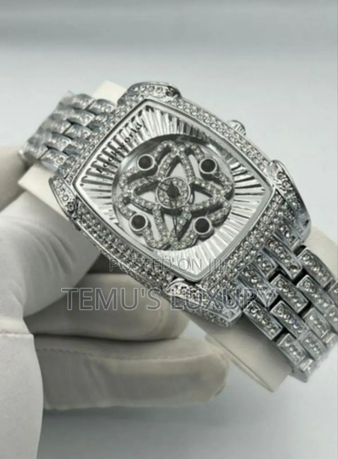 Iced Out Golden and Silver Luxury Men's Watch, Waterproof