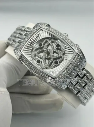 Iced Out Golden and Silver Luxury Men's Watch, Waterproof