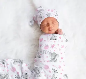 Newborn Swaddle Receiving Blanket Hat