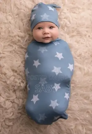 Photo - Newborn Swaddle Receiving Blanket Hat